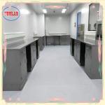Polished Stainless Steel Lab Bench For Worktop With Bolt Connection Installation Method for sale