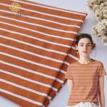 Plain Jersey 175gsm Striped Knit Cotton Fabric Single Face For T Shirt for sale