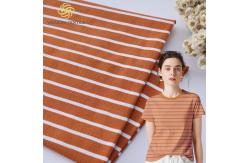 China Plain Jersey 175gsm Striped Knit Cotton Fabric Single Face For T Shirt supplier