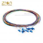 12 Fibers LC UPC Patch Cord G.652.D Single Mode Unjacketed Color Coded FOPT for sale