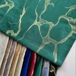 Bronze Floral Print Velvet Fabric Polyester With Knitted Technics Customized Color for sale