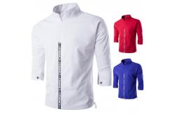 China Cotton Linen Half Sleeve Mens Reflective Jacket Half Zip Elastic Buttom supplier