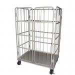 52KG CE 4 Sided Nesting Mild Steel Roll Cage Trolley for sale
