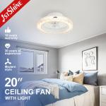 6 Speed Choice ABS Hidden Blades Dimmable LED Ceiling Fan with Easy Remove Lampshade for sale