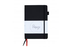 China Custom A5 Wide Ruled Hardcover Writing Notebook with Back Pocket Double Bookmarks supplier
