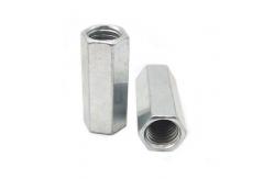 China SS201 Hex Long Forged Eye Nut DIN6334 Coupling Nut White Zinc Plated supplier