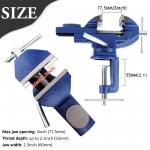 3 Inch Universal Table Vise 360 Degree Swivel Base Quick Adjust