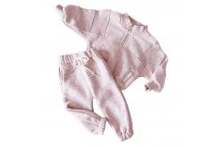 China Customized Half Zipper Pullover Sweat Shirt 280gsm With Drawstring Sweatpants Kids Jogger Set supplier