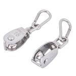 Single Pulley Block Swivel Roller With Snap Hook Wire Rope Hanging Pulley Wheel, with Spring Snap Hook for sale