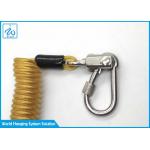 Yellow Wire Coil Lanyard With Locking Screwgate Carabiner For Stop Drop Tools