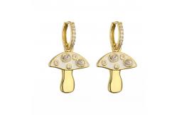 China Cute Enamel Gold Plated Drop Earring Mushroom Dangle Earrings supplier