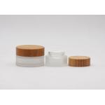 Frosted Clear Cream Cosmetic Jar Container 100g Empty With Bamboo Lid