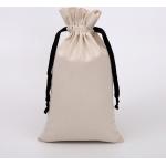 Christmas Gift Packing Canvas Bag , Black String Drawstring Cinch Bag for sale