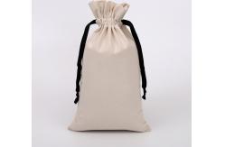 China Christmas Gift Packing Canvas Bag , Black String Drawstring Cinch Bag supplier