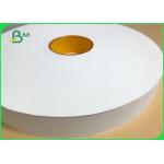 Slitted 32mm 53mm Width Natural White Wrapped Paper Roll For Straw Packaging for sale