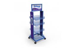 China Demountable Water Bottle Display Rack Beverage Display Stand With Casters supplier