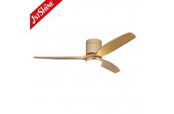 China Energy Saving 52in Flush Mount LED Ceiling Fan With Solid Wood Blades supplier