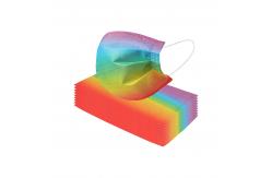 China Custom Printed 3 Layer Colour Disposable Rainbow Face Mask Protective Mask supplier