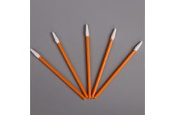 China Cleanroom Bend Flexible Paddle Polypropylene Handle Polyester Microfiber Head Cleaning Swabs supplier