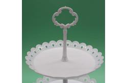 China Plastic White 2 3 Tier Cupcake Stand Fruit Plate Cakes For Wedding supplier