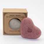 Facial Body Cleaning Charcoal Heart Konjac Sponge 8.5cm*7.2cm*2cm for sale