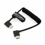 8K 2.1 HDMI High Speed Braided Coiled Cable Left Angle To Left Angle For Atomos Ninja V Portkeys BM5 Monitor for sale