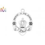 OEM ODM 17.5G Crown Engraved Necklace Charms For Dad for sale
