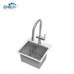 China topmount handmade house kitchen sink SUS304 stainless steel single bowl sink manufacturer