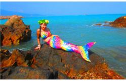 China High Elasticity Fabric Ladies Mermaid Tail , Swimmable Mermaid Tails For Adults supplier