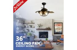 China 36 Inch Retractable Ceiling Fan Light with Remote Control and Space-Saving Design supplier