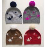 Thick Winter Womens Knit Beanie Hats , Stylish Cool Knit Hat With Pom Pom