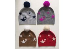 China Thick Winter Womens Knit Beanie Hats , Stylish Cool Knit Hat With Pom Pom supplier
