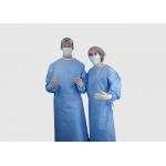 Degradable Disposable Surgeon Gown Blue Color With Ties On Neck / Waist for sale