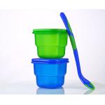 Airtight Plastic 2pcs BPA Free Food Storage With Spoon for sale