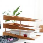 stacking bamboo file tray