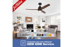 China Solid Wood Ergonomic Remote LED Ceiling Fan With Dimmable DC Motor supplier