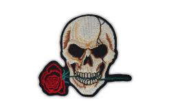 China Fabric Embroidered Skull Cool Iron On Glitter Patches For Clothing supplier