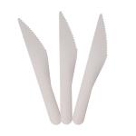 White Smooth Paper Biodegradable Cutlery Forks Knives Spoons 6.3 Inch Practical for sale
