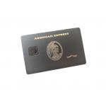 Big Chip Hole Frosted Laser Engrave Matt Black Metal Cards for sale