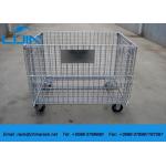 Foldable Rust - Protection Wire Mesh Cages / Wire Mesh Container With Wheels
