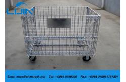 China Foldable Rust - Protection Wire Mesh Cages / Wire Mesh Container With Wheels supplier