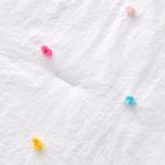 White Childrens Cotton Bedding Jacquard Tufted Dot Crib Bed Sheets Set