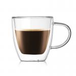 Handmade Heat Resistant Double Wall Glass Cup Sophisticated Look For Coffee for sale