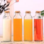 Empty Round Glass Juice Bottles , Portable Raindrop Flavored Water Bottle