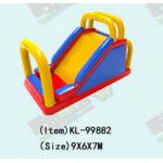 Yellow Blue And Red Inflatable Slides Stable And Visually Appealing With Safety Handrails