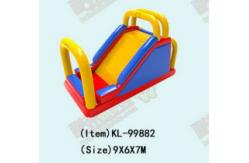 China Yellow Blue And Red Inflatable Slides Stable And Visually Appealing With Safety Handrails supplier