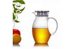 China Bird Shaped Drink Pitcher With Lid , Lightweight Glass Juice Pitcher With Handle supplier