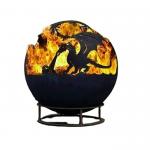 Gas Fuel 800mm Corten Steel Fire Pits Manual Ignition Type for sale