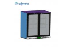 China LED Control Backbar Cooler 756mm Height Manually Bottle Double Sliding Door supplier