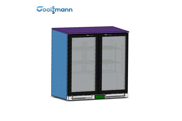 LED Control Backbar Cooler 756mm Height Manually Bottle Double Sliding Door
